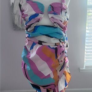 PrettyLittleThing Colorful Abstract Mini Dress